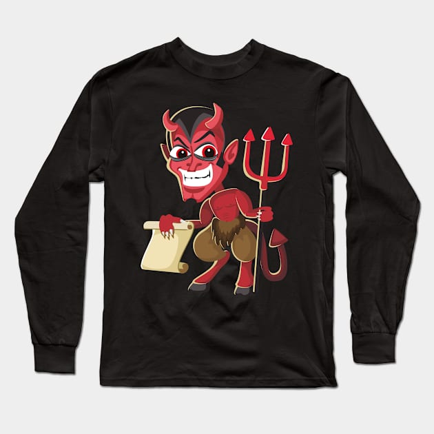 The devil has the contract with him. Long Sleeve T-Shirt by rueckemashirt